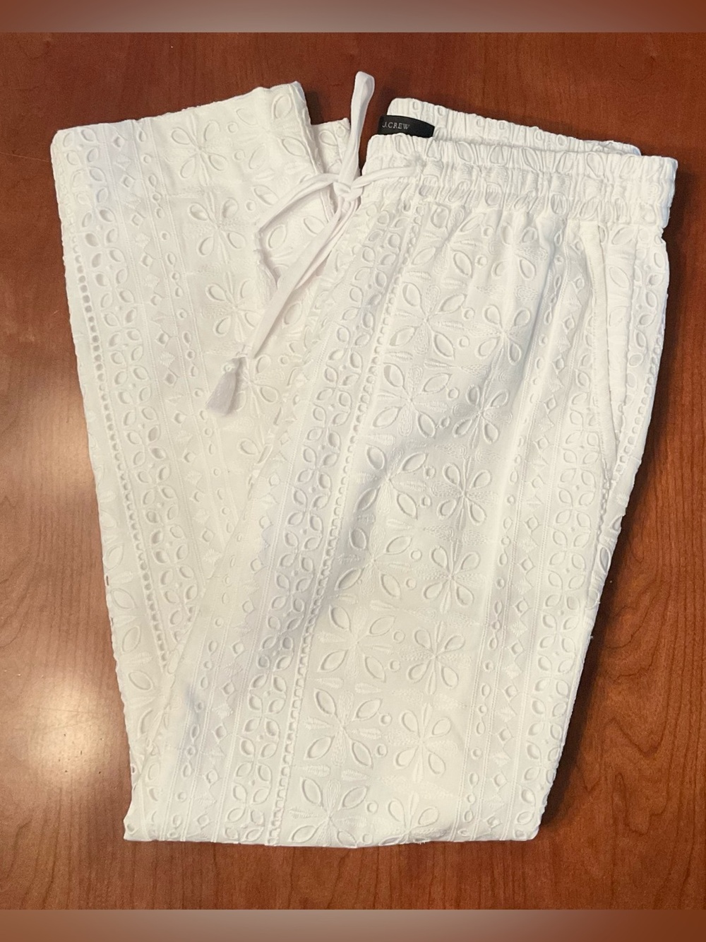 J. Crew White Eyelet Pants